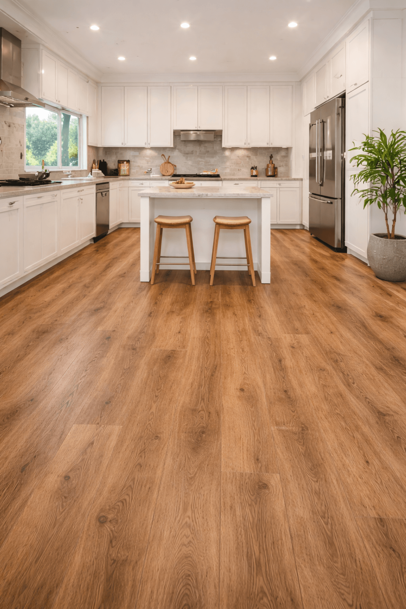 Vinyl plank flooring in a modern Melbourne kitchen